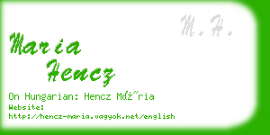 maria hencz business card